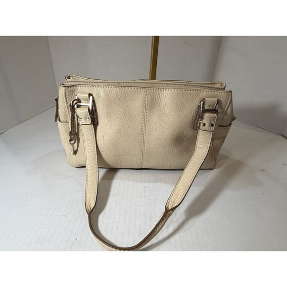 Fossil Cream or Ivory Pebbled Leather Satchel Shoulder Bag Blackburn Collection - Picture 11 of 16